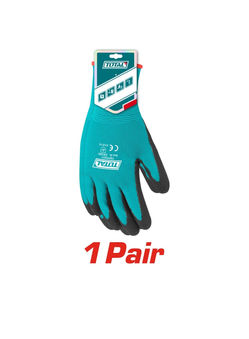 توتال قفازات عمل مطلية بالنتريل من توتال موديل TSPTG01، مقاس XL، متوافقة مع شاشات اللمس، بسطح مطفي لثبات وتحكم أفضل - Image 5